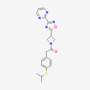 2-(4-(Isopropylthio)phenyl)-1-(3-(3-(pyrimidin-2-yl)-1,2,4-oxadiazol-5-yl)azetidin-1-yl)ethanone - 1324107-25-6