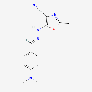 (E)-5-(2-(4-(dimethylamino)benzylidene)hydrazinyl)-2-methyloxazole-4-carbonitrile - 620586-53-0