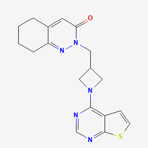 2-[(1-{Thieno[2,3-d]pyrimidin-4-yl}azetidin-3-yl)methyl]-2,3,5,6,7,8-hexahydrocinnolin-3-one - 2201256-83-7