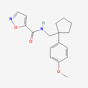 N-((1-(4-methoxyphenyl)cyclopentyl)methyl)isoxazole-5-carboxamide - 1211796-54-1