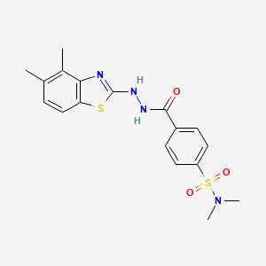 4-(2-(4,5-dimethylbenzo[d]thiazol-2-yl)hydrazinecarbonyl)-N,N-dimethylbenzenesulfonamide - 851980-46-6