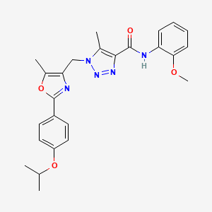 N-(2-methoxyphenyl)-5-methyl-1-({5-methyl-2-[4-(propan-2-yloxy)phenyl]-1,3-oxazol-4-yl}methyl)-1H-1,2,3-triazole-4-carboxamide - 946371-58-0