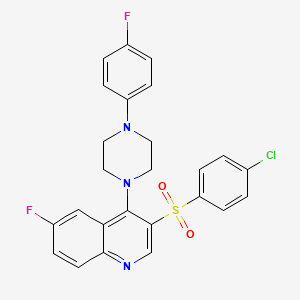 3-(4-CHLOROBENZENESULFONYL)-6-FLUORO-4-[4-(4-FLUOROPHENYL)PIPERAZIN-1-YL]QUINOLINE - 866871-53-6