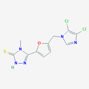 5-{5-[(4,5-dichloro-1H-imidazol-1-yl)methyl]-2-furyl}-4-methyl-4H-1,2,4-triazole-3-thiol - 650617-52-0