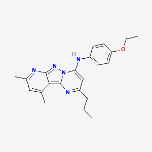N-(4-ethoxyphenyl)-11,13-dimethyl-4-propyl-3,7,8,10-tetrazatricyclo[7.4.0.02,7]trideca-1,3,5,8,10,12-hexaen-6-amine - 890623-51-5