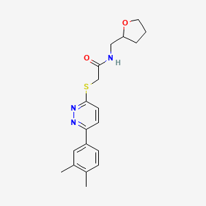 2-((6-(3,4-dimethylphenyl)pyridazin-3-yl)thio)-N-((tetrahydrofuran-2-yl)methyl)acetamide - 941992-24-1