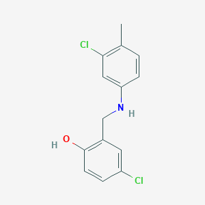 4-Chloro-2-{[(3-chloro-4-methylphenyl)amino]methyl}phenol - 1039991-99-5