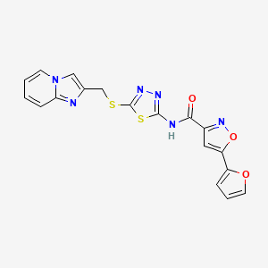 5-(furan-2-yl)-N-(5-((imidazo[1,2-a]pyridin-2-ylmethyl)thio)-1,3,4-thiadiazol-2-yl)isoxazole-3-carboxamide - 1351605-51-0