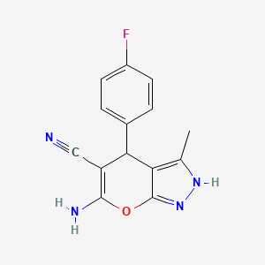 6-Amino-4-(4-fluorophenyl)-3-methyl-1,4-dihydropyrano[2,3-c]pyrazole-5-carbonitrile - 