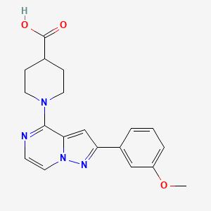 1-[2-(3-Methoxyphenyl)pyrazolo[1,5-a]pyrazin-4-yl]piperidine-4-carboxylic acid - 1260933-41-2