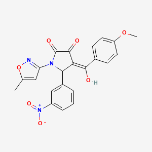 3-hydroxy-4-(4-methoxybenzoyl)-1-(5-methylisoxazol-3-yl)-5-(3-nitrophenyl)-1H-pyrrol-2(5H)-one - 618876-14-5