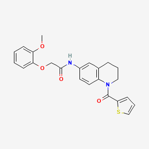 2-(2-methoxyphenoxy)-N-[1-(thiophene-2-carbonyl)-1,2,3,4-tetrahydroquinolin-6-yl]acetamide - 1005292-64-7