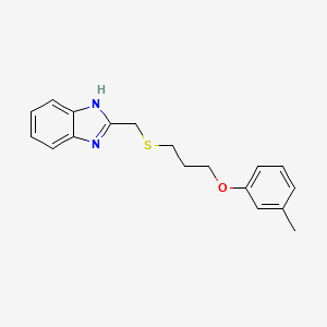 2-({[3-(3-METHYLPHENOXY)PROPYL]SULFANYL}METHYL)-1H-1,3-BENZODIAZOLE - 867041-72-3