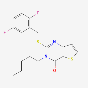 2-{[(2,5-difluorophenyl)methyl]sulfanyl}-3-pentyl-3H,4H-thieno[3,2-d]pyrimidin-4-one - 1326888-24-7