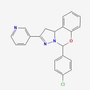 5-(4-chlorophenyl)-2-(pyridin-3-yl)-5,10b-dihydro-1H-benzo[e]pyrazolo[1,5-c][1,3]oxazine - 868155-33-3