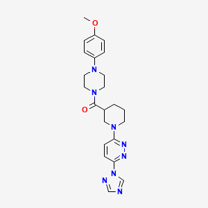 (1-(6-(1H-1,2,4-triazol-1-yl)pyridazin-3-yl)piperidin-3-yl)(4-(4-methoxyphenyl)piperazin-1-yl)methanone - 1704972-30-4