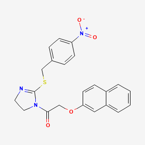 2-(naphthalen-2-yloxy)-1-(2-{[(4-nitrophenyl)methyl]sulfanyl}-4,5-dihydro-1H-imidazol-1-yl)ethan-1-one - 851802-46-5