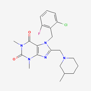7-[(2-Chloro-6-fluorophenyl)methyl]-1,3-dimethyl-8-[(3-methyl-1-piperidinyl)methyl]purine-2,6-dione - 851938-49-3