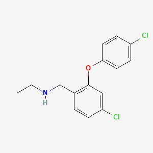 {[4-Chloro-2-(4-chlorophenoxy)phenyl]methyl}(ethyl)amine - 1778857-70-7