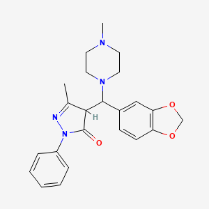 4-[(2H-1,3-benzodioxol-5-yl)(4-methylpiperazin-1-yl)methyl]-3-methyl-1-phenyl-4,5-dihydro-1H-pyrazol-5-one - 1023519-27-8