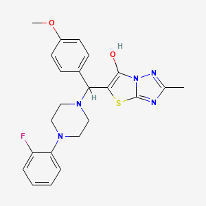 5-((4-(2-Fluorophenyl)piperazin-1-yl)(4-methoxyphenyl)methyl)-2-methylthiazolo[3,2-b][1,2,4]triazol-6-ol - 851810-33-8