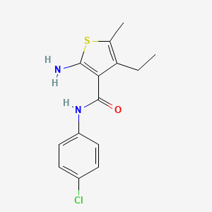 2-amino-N-(4-chlorophenyl)-4-ethyl-5-methylthiophene-3-carboxamide - 438231-19-7