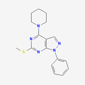 6-Methylsulfanyl-1-phenyl-4-piperidin-1-ylpyrazolo[3,4-d]pyrimidine - 339106-39-7
