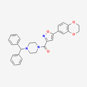 (4-Benzhydrylpiperazin-1-yl)(5-(2,3-dihydrobenzo[b][1,4]dioxin-6-yl)isoxazol-3-yl)methanone - 898508-66-2
