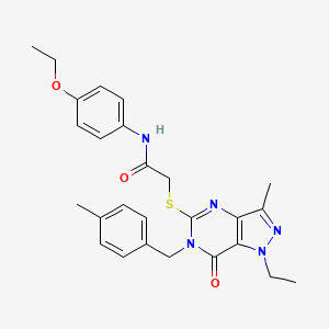 N-(4-ethoxyphenyl)-2-({1-ethyl-3-methyl-6-[(4-methylphenyl)methyl]-7-oxo-1H,6H,7H-pyrazolo[4,3-d]pyrimidin-5-yl}sulfanyl)acetamide - 1359318-11-8