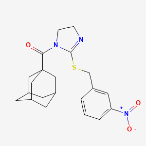 1-(adamantane-1-carbonyl)-2-{[(3-nitrophenyl)methyl]sulfanyl}-4,5-dihydro-1H-imidazole - 851808-45-2