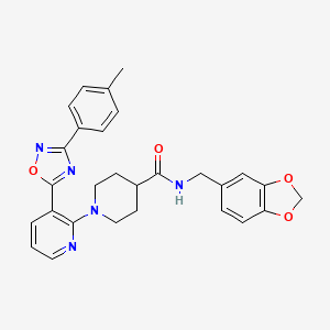 N-[(2H-1,3-benzodioxol-5-yl)methyl]-1-{3-[3-(4-methylphenyl)-1,2,4-oxadiazol-5-yl]pyridin-2-yl}piperidine-4-carboxamide - 1351834-37-1