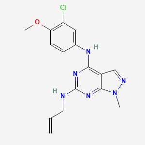 N4-(3-chloro-4-methoxyphenyl)-1-methyl-N6-(prop-2-en-1-yl)-1H-pyrazolo[3,4-d]pyrimidine-4,6-diamine - 896002-99-6