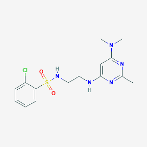 2-chloro-N-(2-((6-(dimethylamino)-2-methylpyrimidin-4-yl)amino)ethyl)benzenesulfonamide - 1206999-21-4