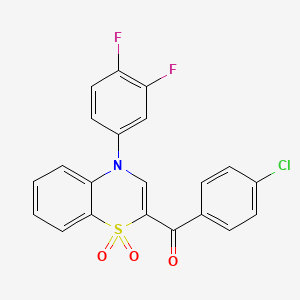 (4-chlorophenyl)[4-(3,4-difluorophenyl)-1,1-dioxido-4H-1,4-benzothiazin-2-yl]methanone - 1114653-89-2