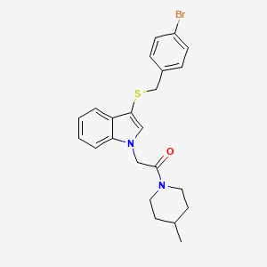2-(3-{[(4-bromophenyl)methyl]sulfanyl}-1H-indol-1-yl)-1-(4-methylpiperidin-1-yl)ethan-1-one - 878055-00-6