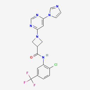 1-(6-(1H-imidazol-1-yl)pyrimidin-4-yl)-N-(2-chloro-5-(trifluoromethyl)phenyl)azetidine-3-carboxamide - 2034229-23-5