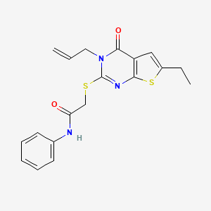 2-((3-allyl-6-ethyl-4-oxo-3,4-dihydrothieno[2,3-d]pyrimidin-2-yl)thio)-N-phenylacetamide - 421577-92-6