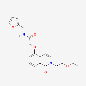 2-{[2-(2-ethoxyethyl)-1-oxo-1,2-dihydroisoquinolin-5-yl]oxy}-N-[(furan-2-yl)methyl]acetamide - 898412-03-8