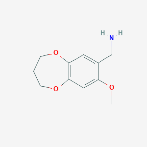 1-(8-methoxy-3,4-dihydro-2H-1,5-benzodioxepin-7-yl)methanamine - 924861-79-0