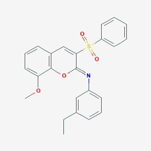 (2Z)-3-(benzenesulfonyl)-N-(3-ethylphenyl)-8-methoxy-2H-chromen-2-imine - 1321736-13-3