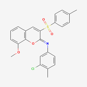 (2Z)-N-(3-chloro-4-methylphenyl)-8-methoxy-3-(4-methylbenzenesulfonyl)-2H-chromen-2-imine - 1321704-29-3