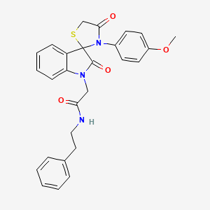 2-(3'-(4-methoxyphenyl)-2,4'-dioxospiro[indoline-3,2'-thiazolidin]-1-yl)-N-phenethylacetamide - 894560-52-2