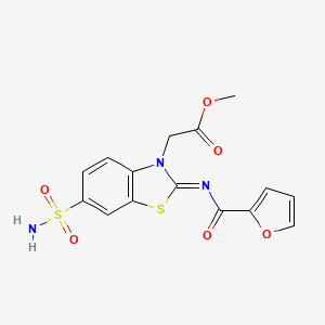 (Z)-methyl 2-(2-((furan-2-carbonyl)imino)-6-sulfamoylbenzo[d]thiazol-3(2H)-yl)acetate - 865198-78-3