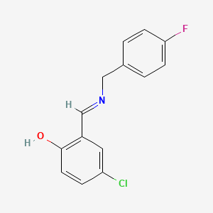 4-chloro-2-{(E)-[(4-fluorobenzyl)imino]methyl}phenol - 917470-82-7