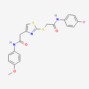 N-(4-fluorophenyl)-2-((4-(2-((4-methoxyphenyl)amino)-2-oxoethyl)thiazol-2-yl)thio)acetamide - 941874-33-5