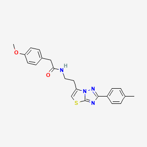 2-(4-methoxyphenyl)-N-(2-(2-(p-tolyl)thiazolo[3,2-b][1,2,4]triazol-6-yl)ethyl)acetamide - 894028-92-3