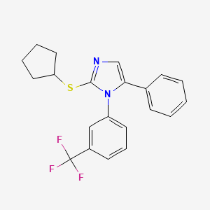 2-(cyclopentylsulfanyl)-5-phenyl-1-[3-(trifluoromethyl)phenyl]-1H-imidazole - 1226459-08-0
