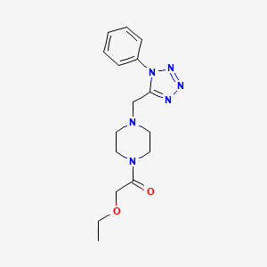 2-ethoxy-1-(4-((1-phenyl-1H-tetrazol-5-yl)methyl)piperazin-1-yl)ethanone - 1040649-73-7