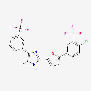 2-[5-[4-Chloro-3-(trifluoromethyl)phenyl]furan-2-yl]-5-methyl-4-[3-(trifluoromethyl)phenyl]-1H-imidazole - 2413905-30-1