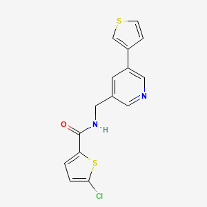 5-chloro-N-((5-(thiophen-3-yl)pyridin-3-yl)methyl)thiophene-2-carboxamide - 1795190-72-5